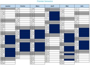 calendrier formation semestre 1-2017