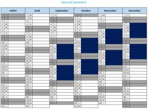 calendrier formation semestre 2-2017